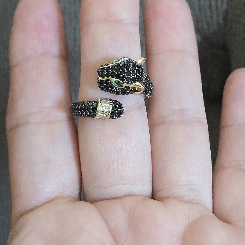Cote d'Argent Black🖤 Panther Bypass Ring💍 - NWT - Picture 8 of 15